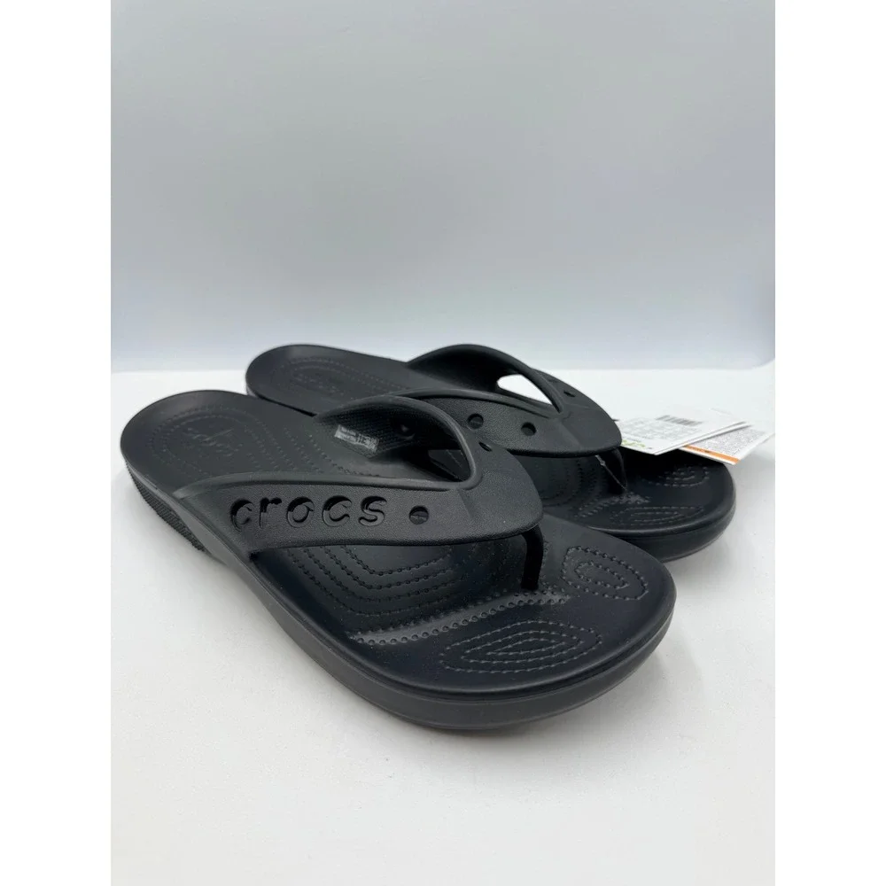 Crocs Baya II Flip Sandals Unisex M10 W12 Black New Thong Slides 208192-001